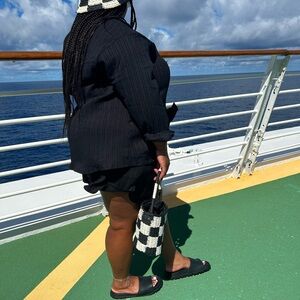 Black and White Checkerboard Shoulder Bag (Forever 21)